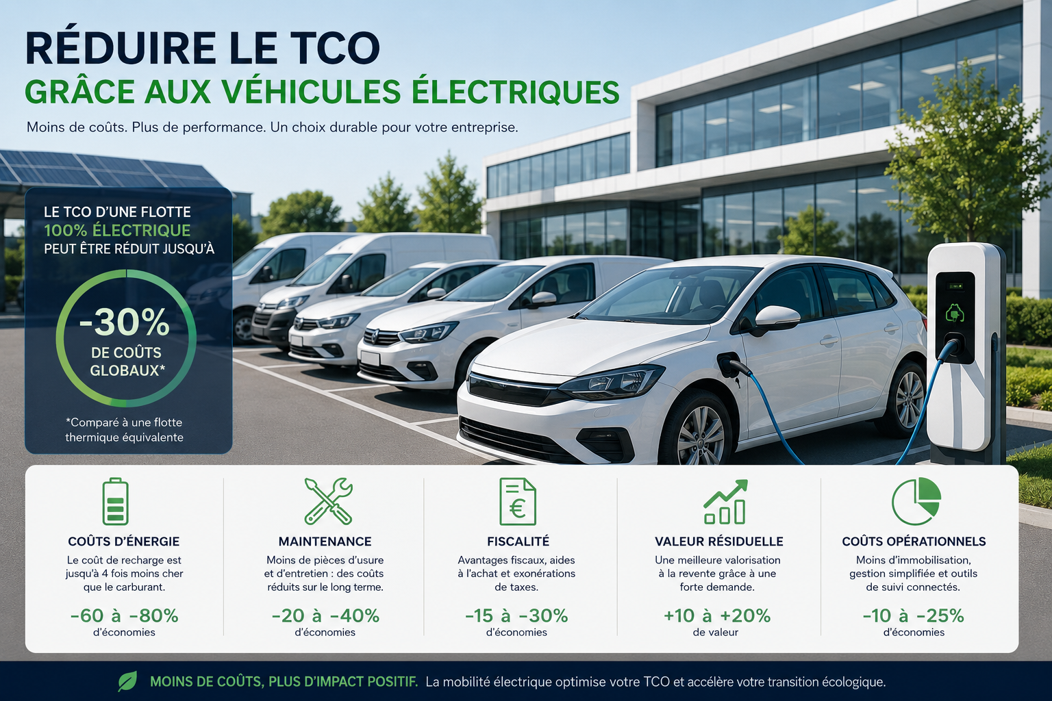 Réduction du TCO d’une flotte automobile grâce aux véhicules électriques en entreprise