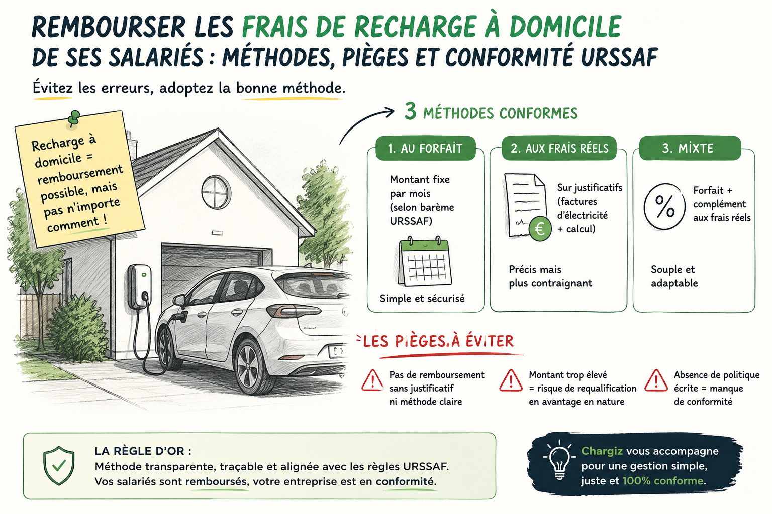 Remboursement frais recharge domicile salarié véhicule électrique URSSAF conformité