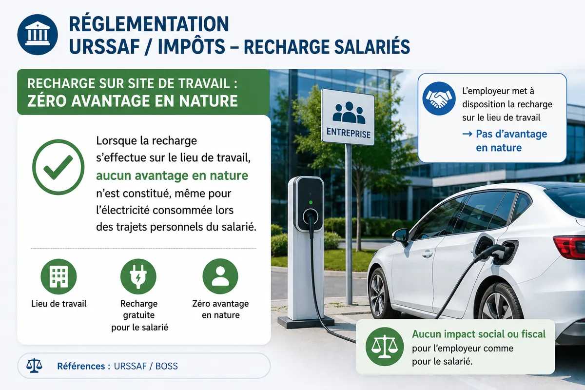 Recharge VE sur le lieu de travail : zéro avantage en nature | ChargiZ Recharge véhicule électrique sur le lieu de travail - borne entreprise sans avantage en nature