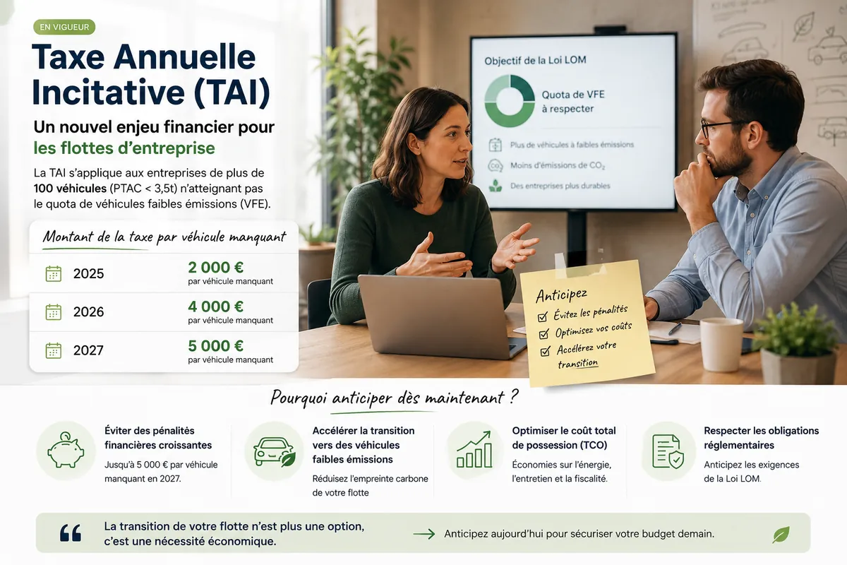 Taxe annuelle incitative appliquée aux flottes automobiles d’entreprise et transition vers les véhicules électriques