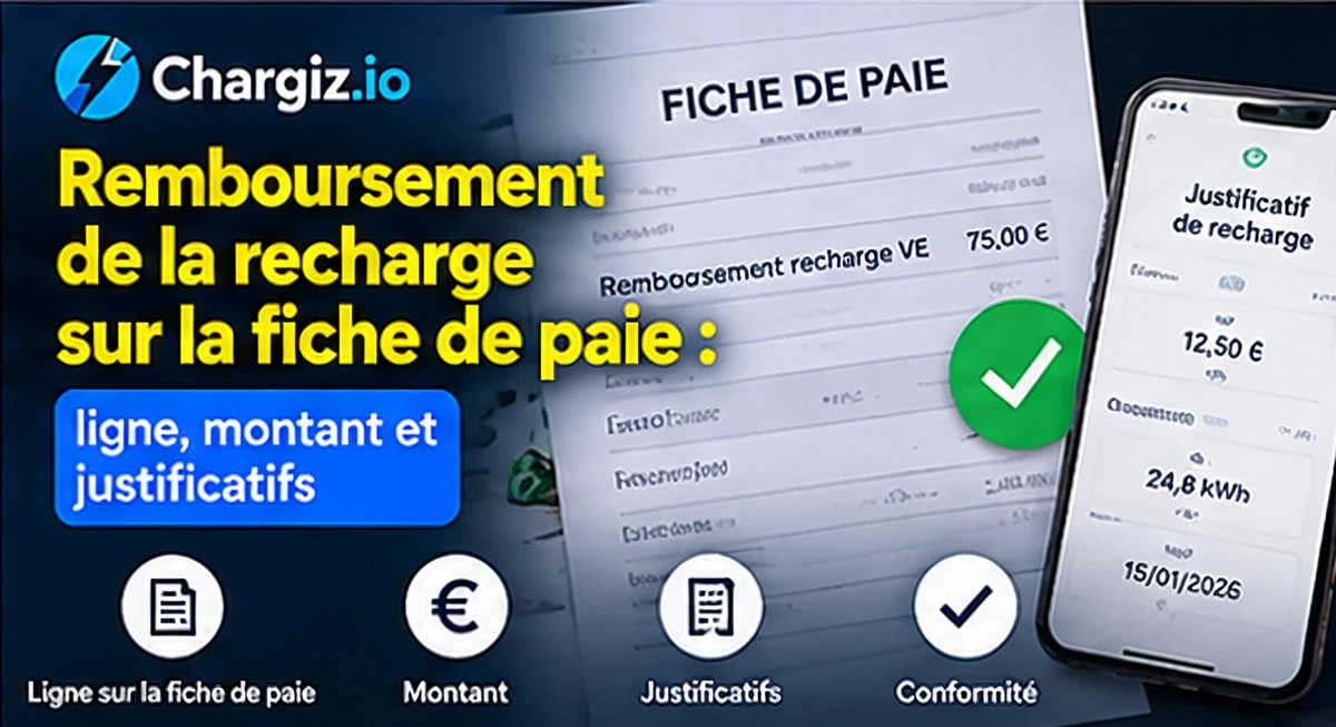 Remboursement de la recharge sur la fiche de paie : ligne, montant et justificatifs remboursement de la recharge électrique sur une fiche de paie