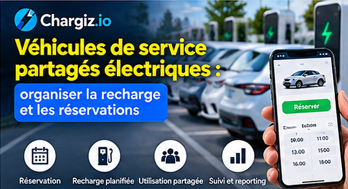 Véhicules de service partagés électriques : organiser la recharge et les réservations véhicules électriques de service partagés et application de réservation